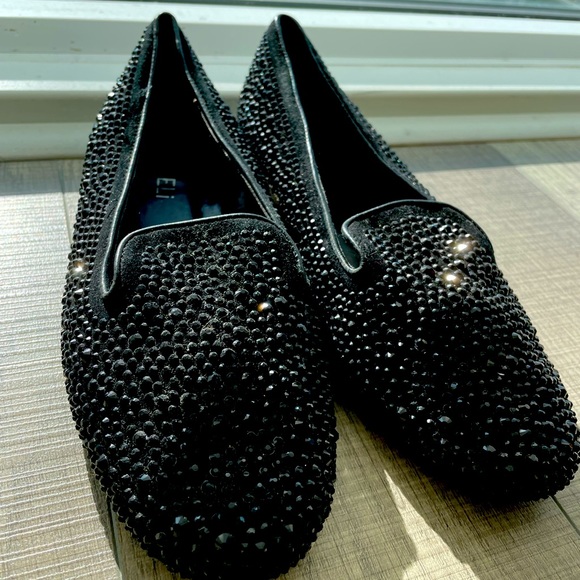 Black rhinestone studded loafers - Picture 3 of 4